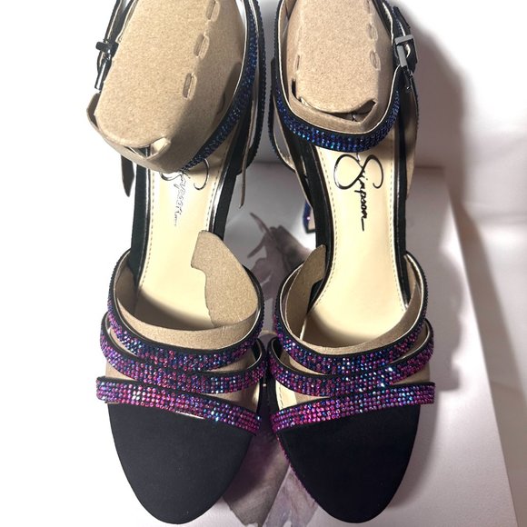 Jessica Simpson Balina Faux Suede Platform Ankle Wrap Dress SandalsBlack 9 size - Picture 7 of 13